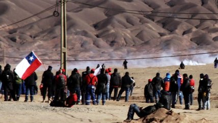   Trabajadores movilizados de Escondida bloquearon Ruta 5 