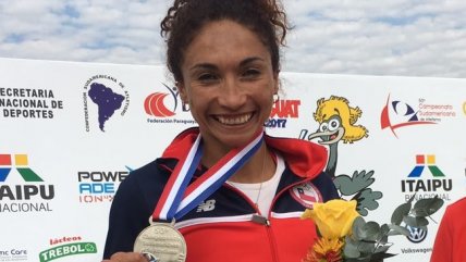  Macarena Reyes logró plata en salto largo  