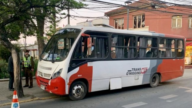  Micrero del Trans O'Higgins fue detenido por manejar borracho  