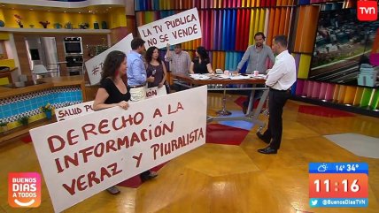  Trabajadores de TVN funan en vivo al 