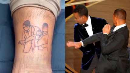   Hombre se tatúa cachetazo de Will Smith a Chris Rock en los Oscar 