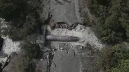  Los cortes de ruta generados por socavones en ruta hacia Bahía Exploradores en Aysén 