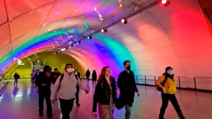  Metro iluminó estación Ñuñoa por Mes del Orgullo  