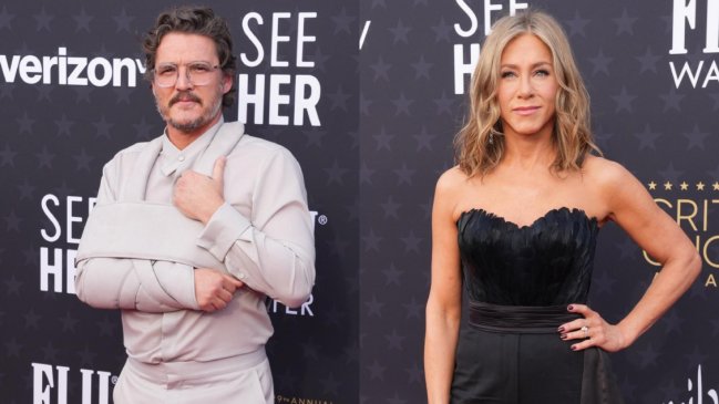   La cercanía de Pedro Pascal y Jennifer Aniston en los Critics Choice Awards 