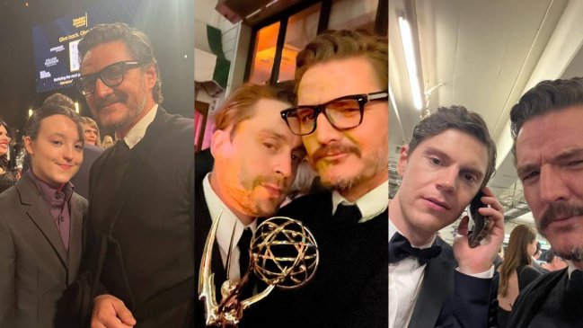   El paso de Pedro Pascal por los Emmys con Bella Ramsey y Kieran Culkin 