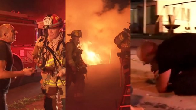  La desgarradora súplica de un hombre a bomberos para que salven a su gatito de un incendio  