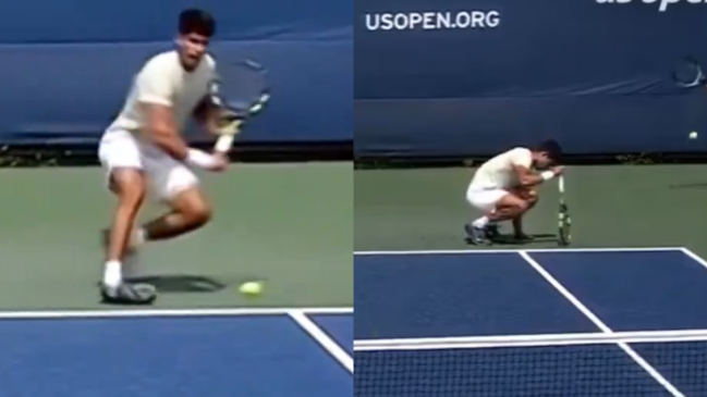   Carlos Alcaraz se torció el tobillo y abandonó su práctica en la antesala del US Open 