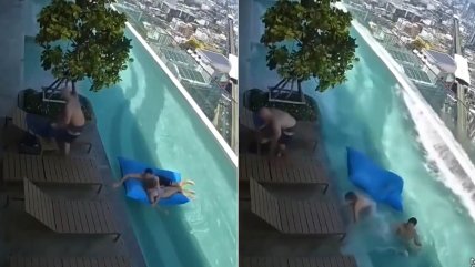   Terremoto en las alturas: La milagrosa salvada en la piscina de la azotea de un hotel en Bangkok 