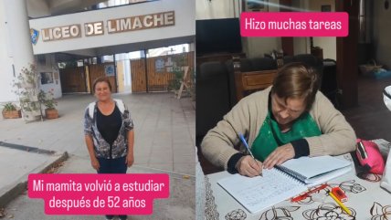   Mujer volvió a estudiar a Liceo de Limache tras 52 años: Se llenó de aplausos 