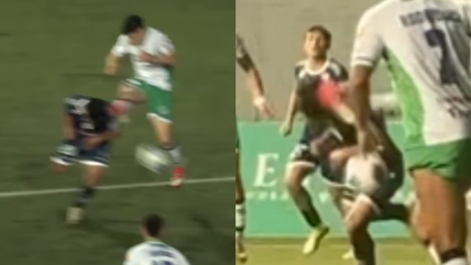   [VIDEO] La patada en la cabeza que no fue cobrada en la visita de Melipilla a Puerto Montt 