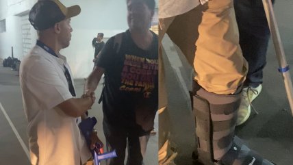   Marcelo Díaz sorprendió al aparecer con muletas en el partido de despedida de Walter Montillo 