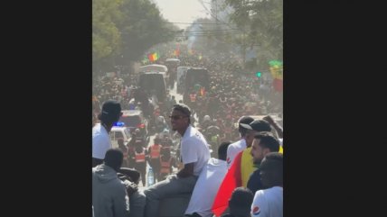   [VIDEO] ¡Locura total! Sadio Mané mostró la caravana que acompañó la selección en Senegal 