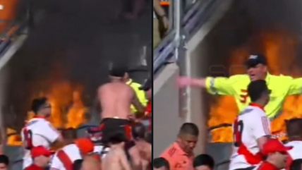   [VIDEO] Incendio en las gradas se tomó la previa del clásico entre River Plate y Boca Juniors 