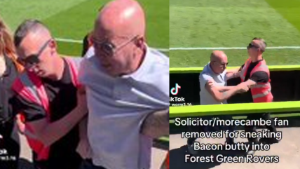   Hincha fue expulsado de un estadio en Inglaterra por comerse un sándwich con tocino 