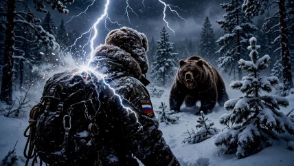   Otro día en Rusia: Veterano de guerra fue golpeado por un rayo mientras enfrentaba a un oso 