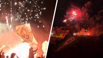   [VIDEOS] Hinchas festejaron con fuegos artificiales los 134 años de Santiago Wanderers 
