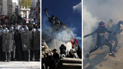   Protestas sindicales y estudiantiles en toda Francia dejan decenas de detenidos 